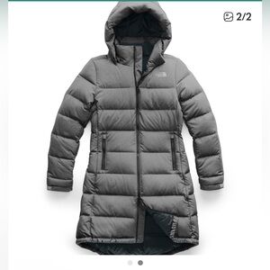 North Face Grey 550 Down puffer jacket Small